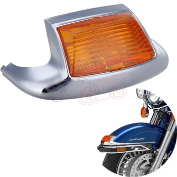 

Motor Chrome Amber Socket Front Fender Mudguard Tip Signal Light Fit For Harley FLSTC Heritage Softail Road King FLHR Classic