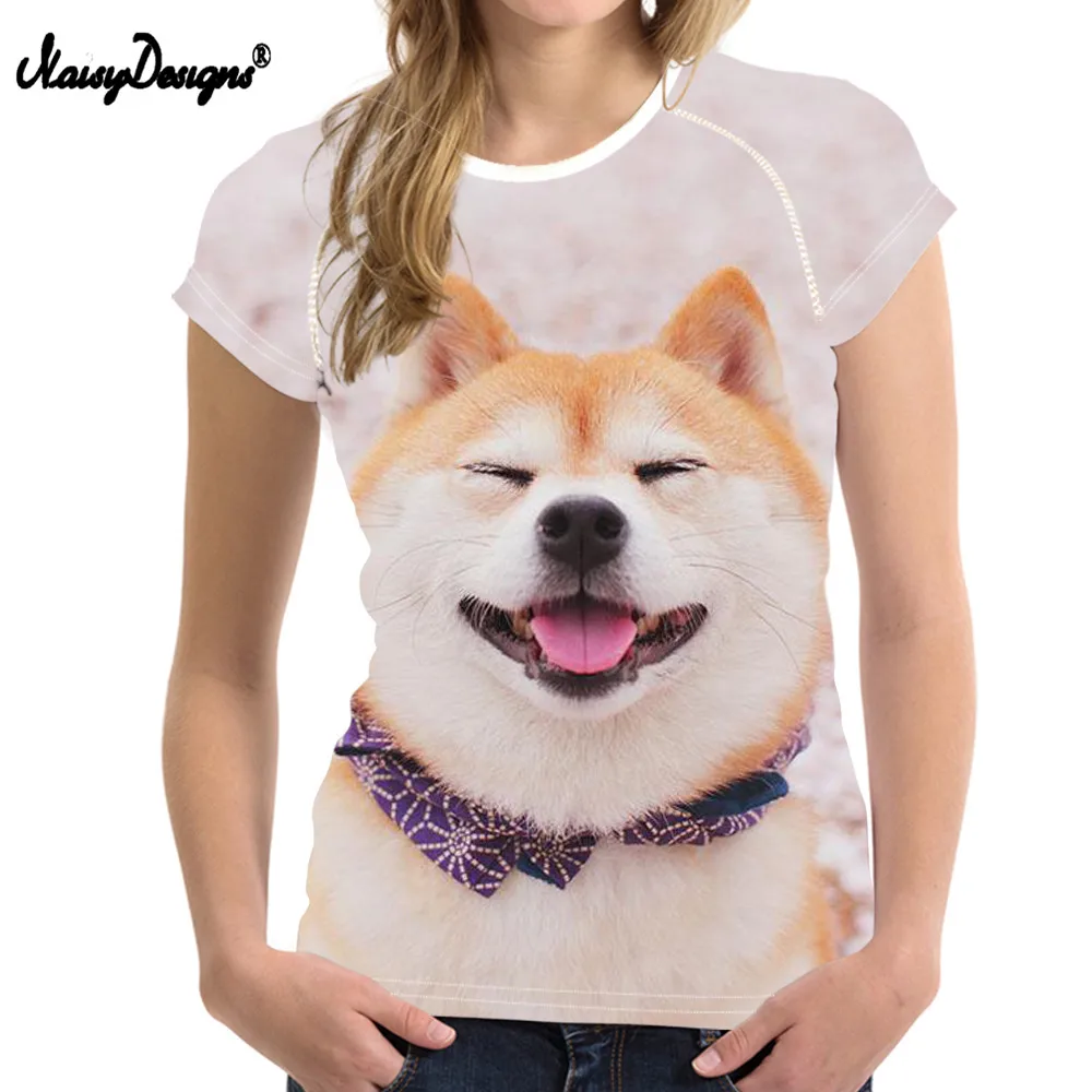 Us 1325 61 Offnoisydesigns T Shirt Women 3d Shiba Inu Printing T Shirt Funny Dog Short Sleeve Tee Shirt Femme For Girls Kawaii T Shirts Couple In