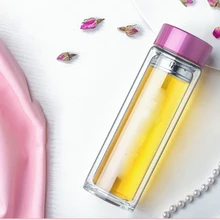 Прозрачные цветные питьевые креативные двухслойные Стеклянные стаканчики прочные очки стаканчики Verre стеклянные изделия для бутылок 70M1078