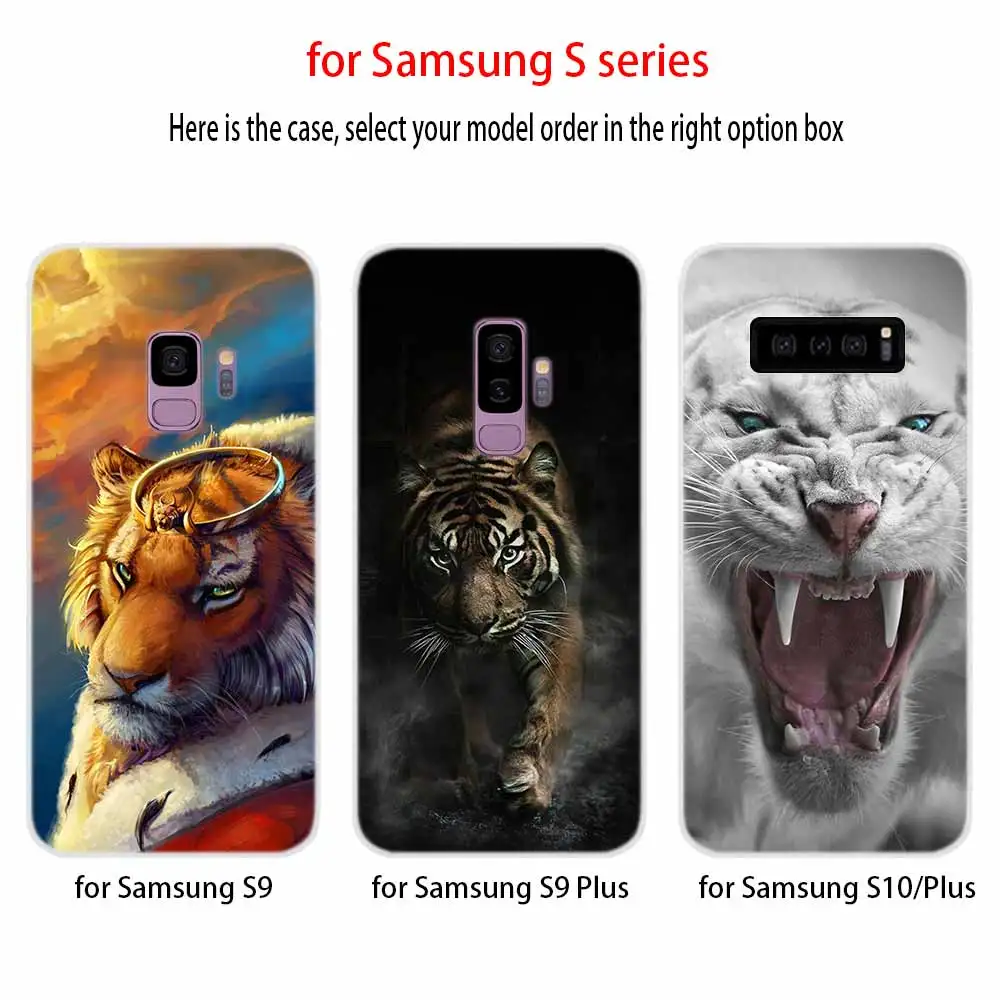 Мягкий чехол с изображением тигра для Samsung Galaxy S7 Edge S8 S9 S10 S11 S20 S30 Plus Lite E|Бамперы| |