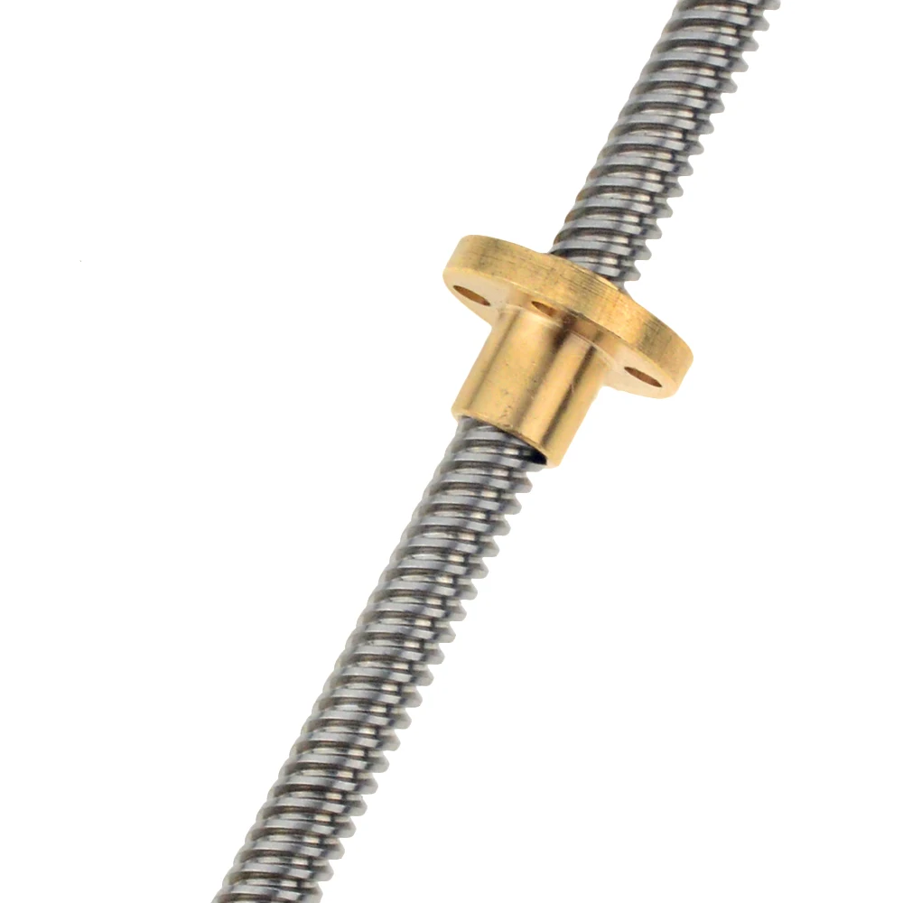 T8LeadScrewOD8mmPitch2mmLead4mmLength800mmWithBrassNut3D