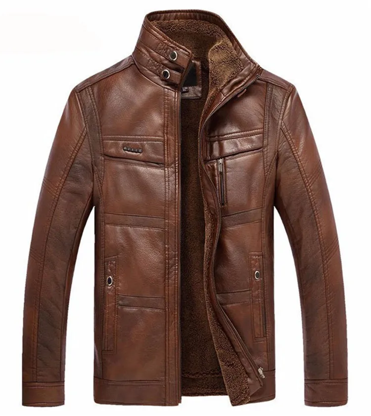 Повседневная мужская кожаная куртка, мужские пальто 5XL, брендовая Высококачественная верхняя одежда из искусственной кожи, мужская деловая зимняя флисовая куртка из искусственного меха