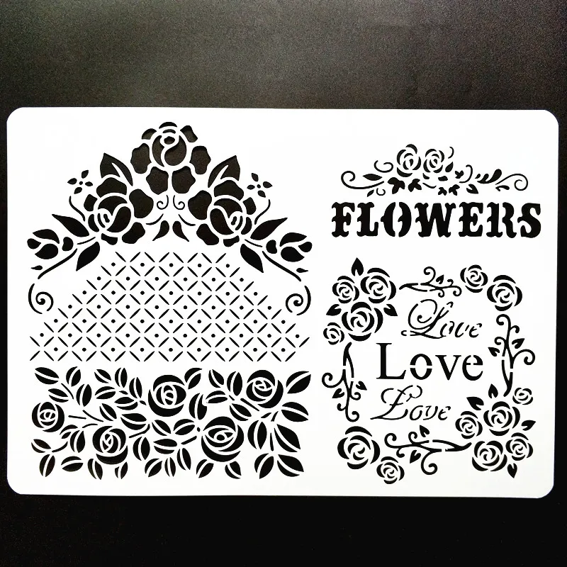 

DIY Craft A4 Size Art Stencil Template For Wall Painting Scrapbooking Stamping Photo Album Decorative Embossing Paper Cards