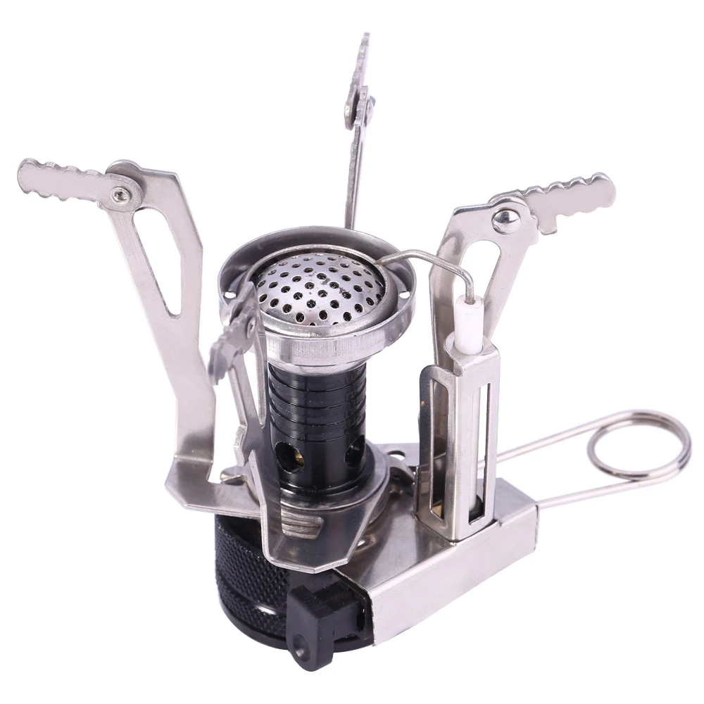 

Portable Camping Hiking Picnic BBQ Gas Burner Foldable Integrated Stove Head with Adjustable Switch