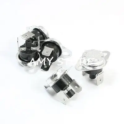 5pcs250V 10A НЗ нормально замкнутый 45C-135C 50/60/65/75/80/85/90/97/100/130C термостат с ручным сбросом