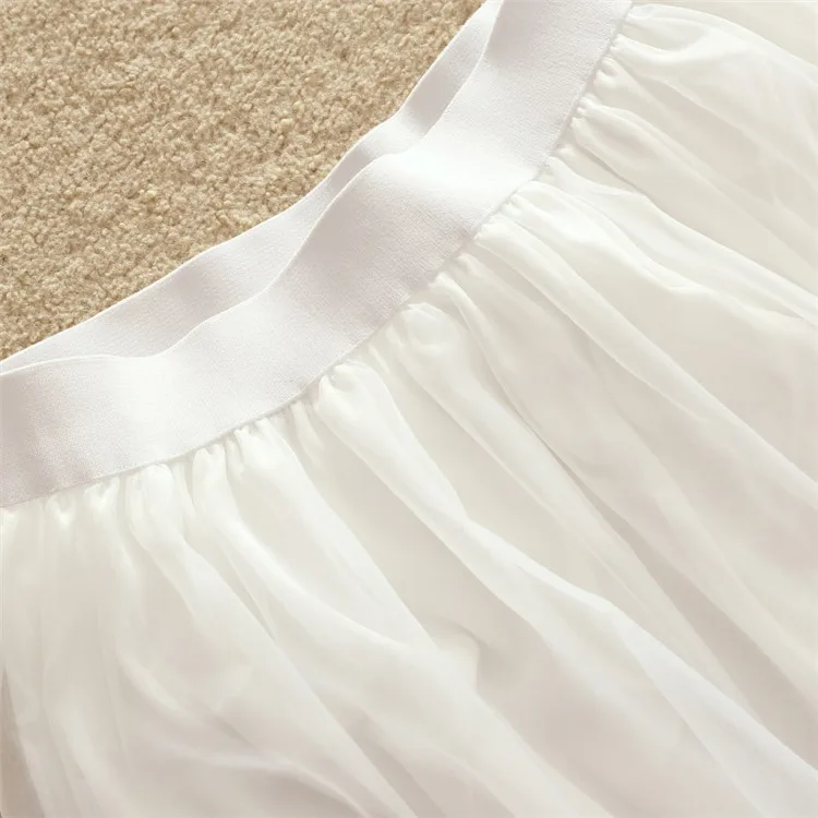 Sanishroly Новая летняя Женская милая Цветочная сетчатая юбка, Женская эластичная плиссированная юбка с высокой талией, бальная юбка средней длины S094