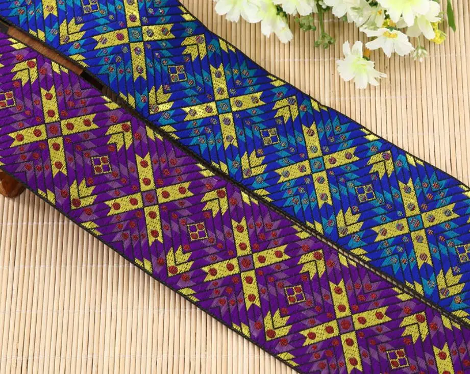 Jacquard ribbon cord DIY belt 70mm wide 7 Yards decorative webbing