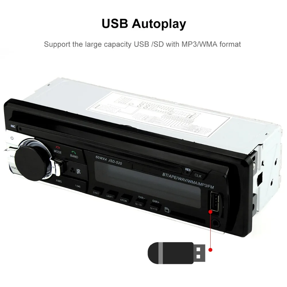 car radio 24 v radios autoradio 1 Din car audio JSD520 radio coche bluetooth 2.5'' Screen Stereo Automotive mp3 FM USB Auto car radio 24 v radios autoradio 1 Din car audio JSD520 radio coche bluetooth 2.5'' Screen Stereo Automotive mp3 FM USB Auto