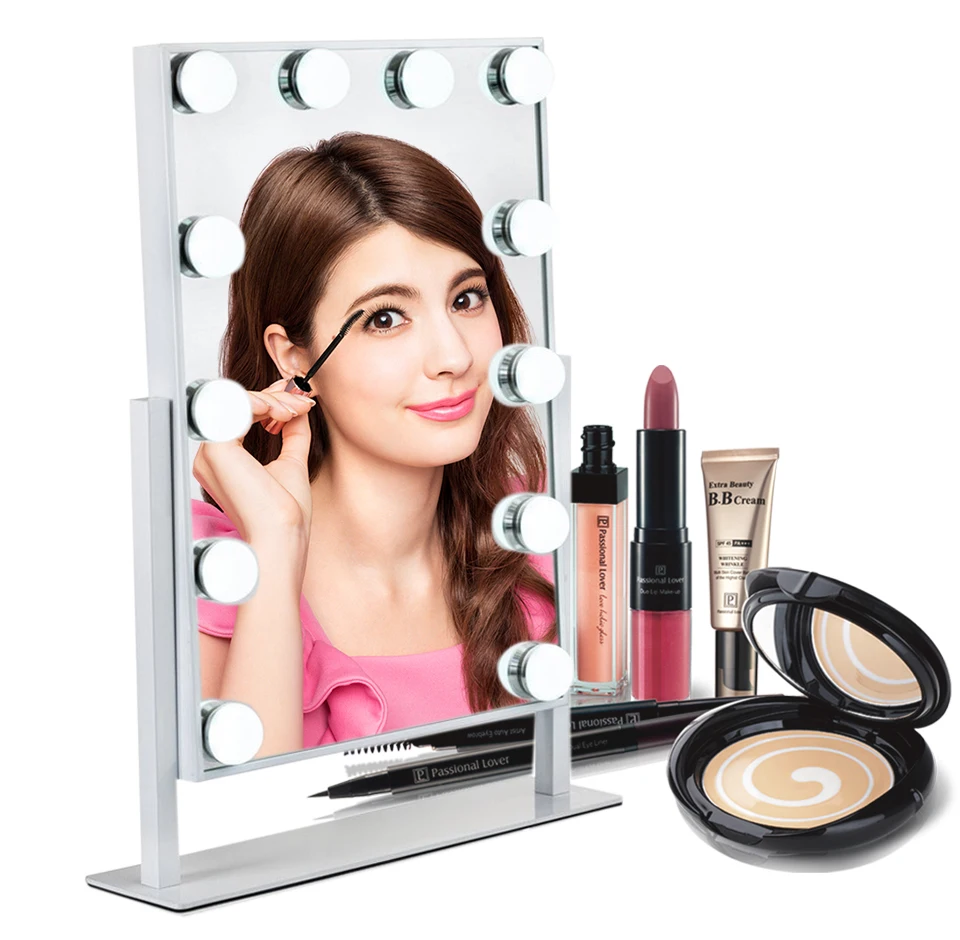 WanEway Hollywood Style White Makeup Vanity Mirror with Light Dimmable