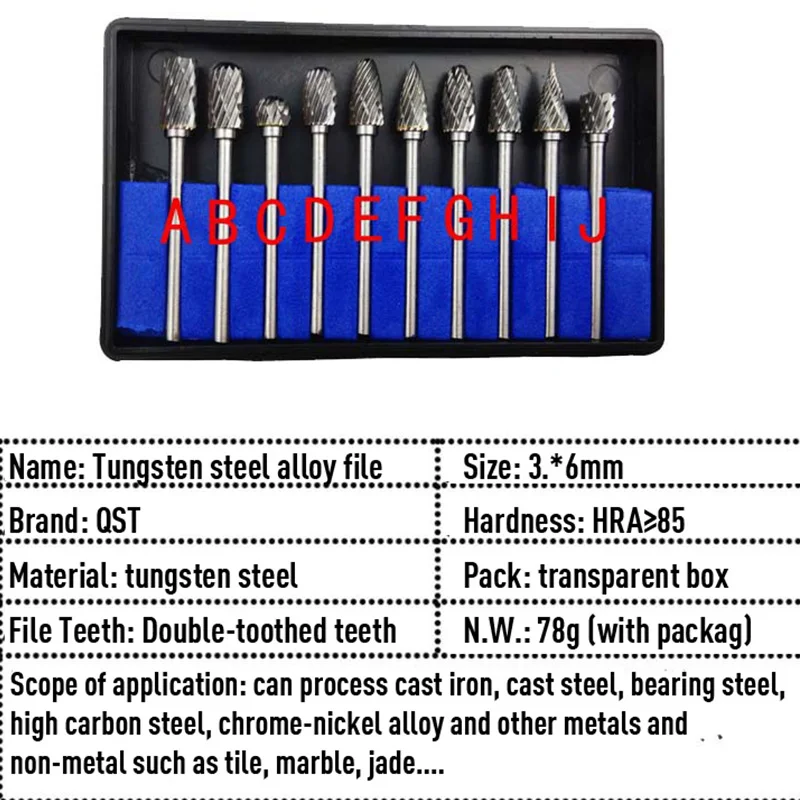 10pcs/set 3*6mm Polishing Head Tungsten Carbide Rotary Cutters Carving Milling Cutter For Woodworking Carving Rotary Tools