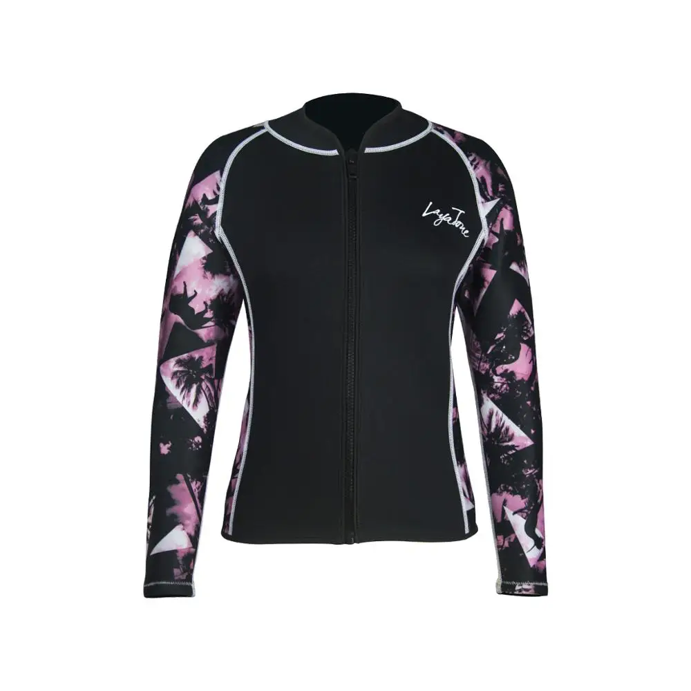 Layatone 3mm Neoprene Women Wetsuits Jacket Wet Suit Top Coat Front Zip