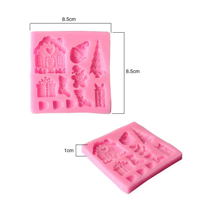 DIY Christmas Silicone Fondant Cake Mold Sugarcraft Decoration Chocolate Mould Tool