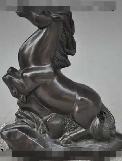 

S01575 7"china fengshui bronze wealth success zodiac war run horse horses animal statue (A0321)