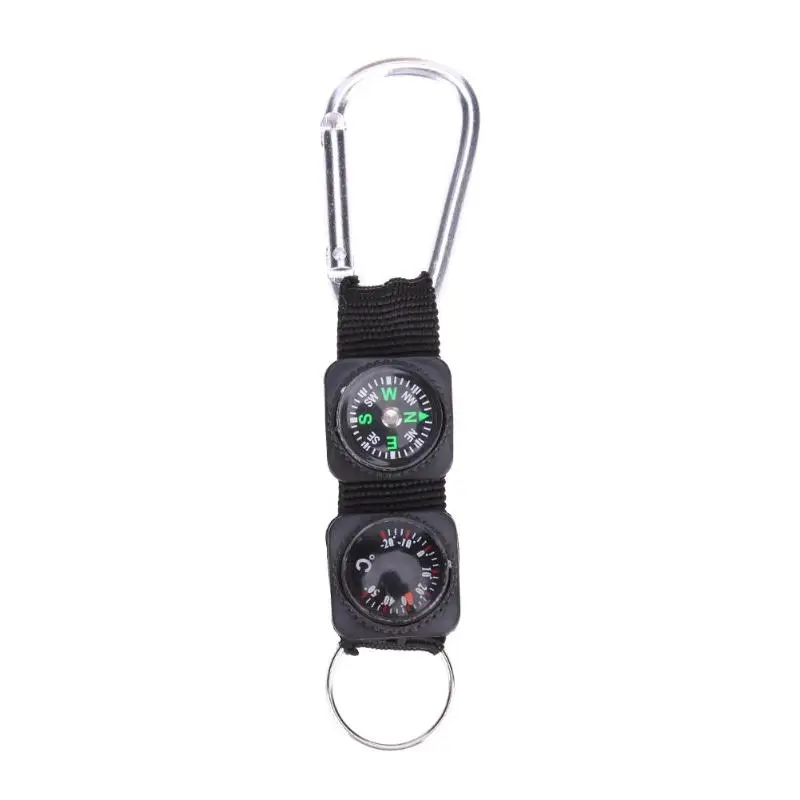 

3 in 1 Mini Multifunction Hiking Travel Compass Thermometer Carabiner Key Ring First Aid Kits Safety Survival Tools