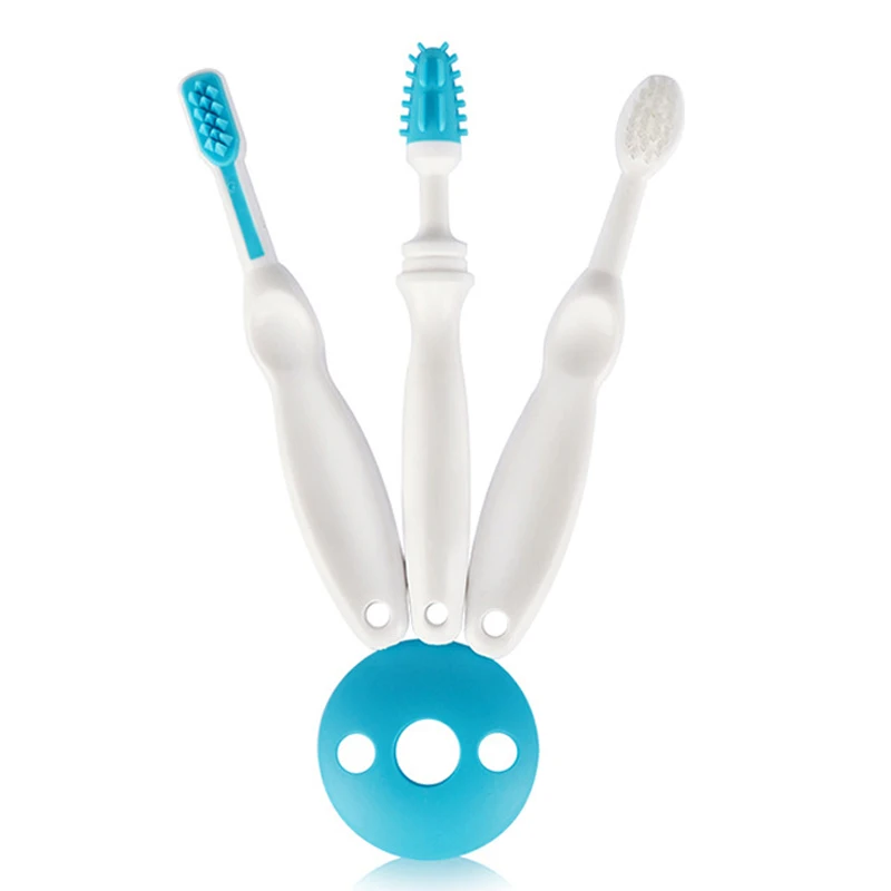 Infant Baby Training Toothbrushes Combination Set Teether Kids Soft
