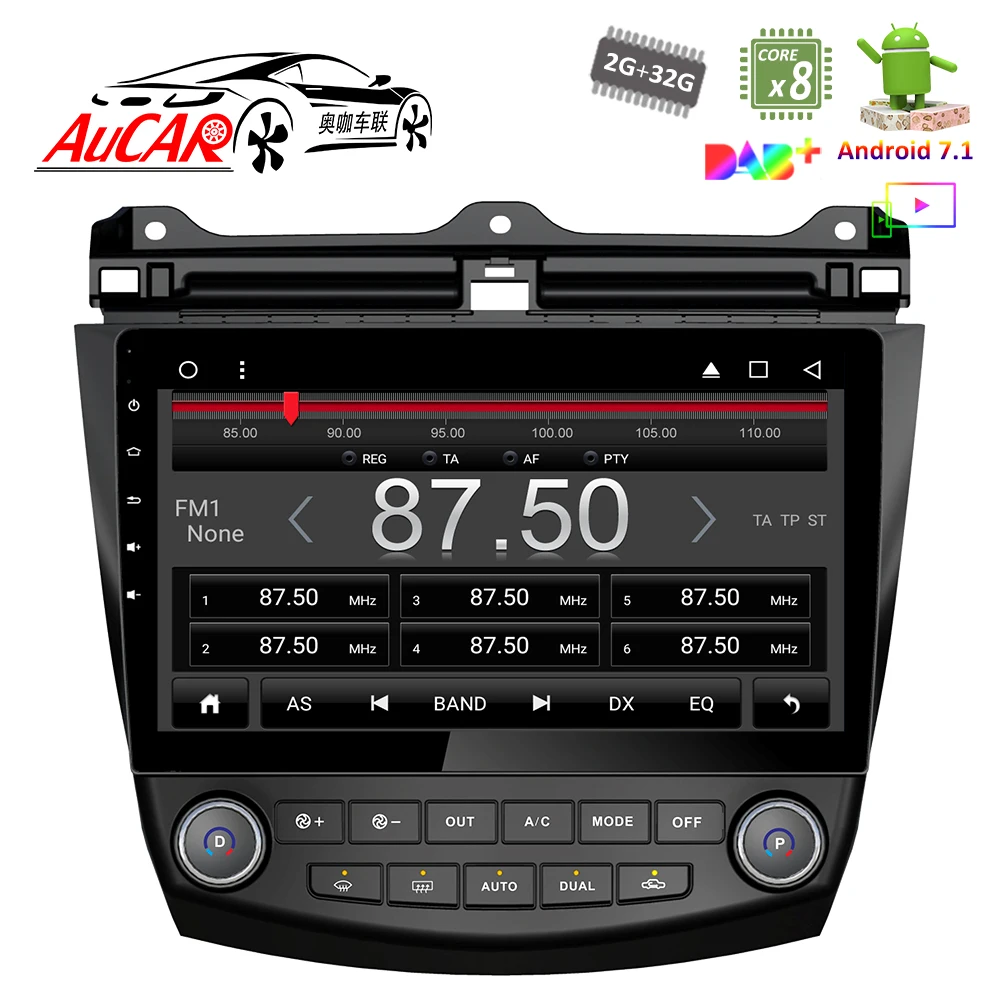 Excellent AuCar 10.1" Car DVD Player for Honda Accord 7 2003-2007 Android radio gps navigation HD 1024*600 Bluetooth Radio WIFI Stereo IPS 1