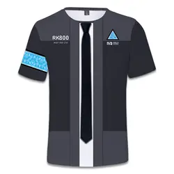 Новая игра Детройт: стать человеком Костюмы для косплея 3D цифровой печати Рубашка с короткими рукавами футболка