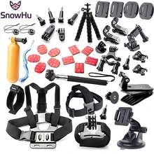 SnowHu For Gopro accessories set for gopro hero 5 5S 4 3 Eken h9 r h8 SJCAM camera tripod for go pro kit xiaomi yi 4K GS52