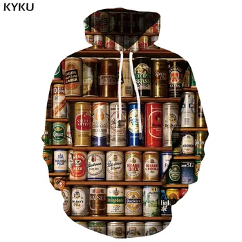 3d Hoodies Beer Hoodie Men Metal Hoodie Print Harajuku Sweatshirt Printed Food Hoody Anime Gothic Hooded Casual Mens Clothing hooded 3d fireworks print flocking trippy hoodie