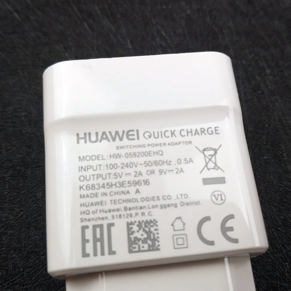Оригинальное зарядное устройство Huawei mate 20 lite QC2.0 Quick 9 в 2 А настенный адаптер