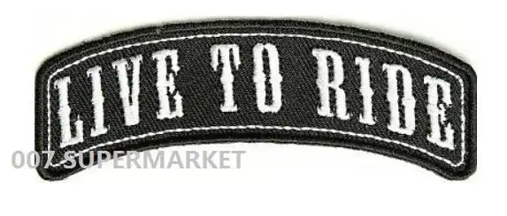 Live To Ride Rocker Fun Slogan Embroidered Biker Vest Patch Sew On