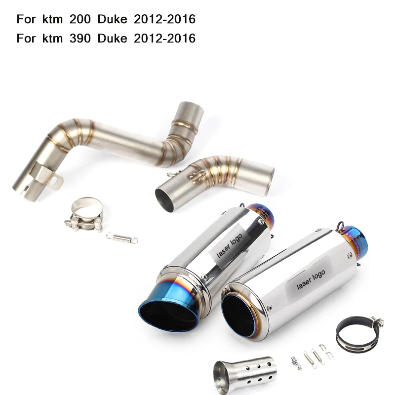 

Motorcycle Middle LinK Pipe With 51mm Exhaust Muffler Pipe DB Killer for KTM DUKE 200 390 2012 2013 2014 2015 2016