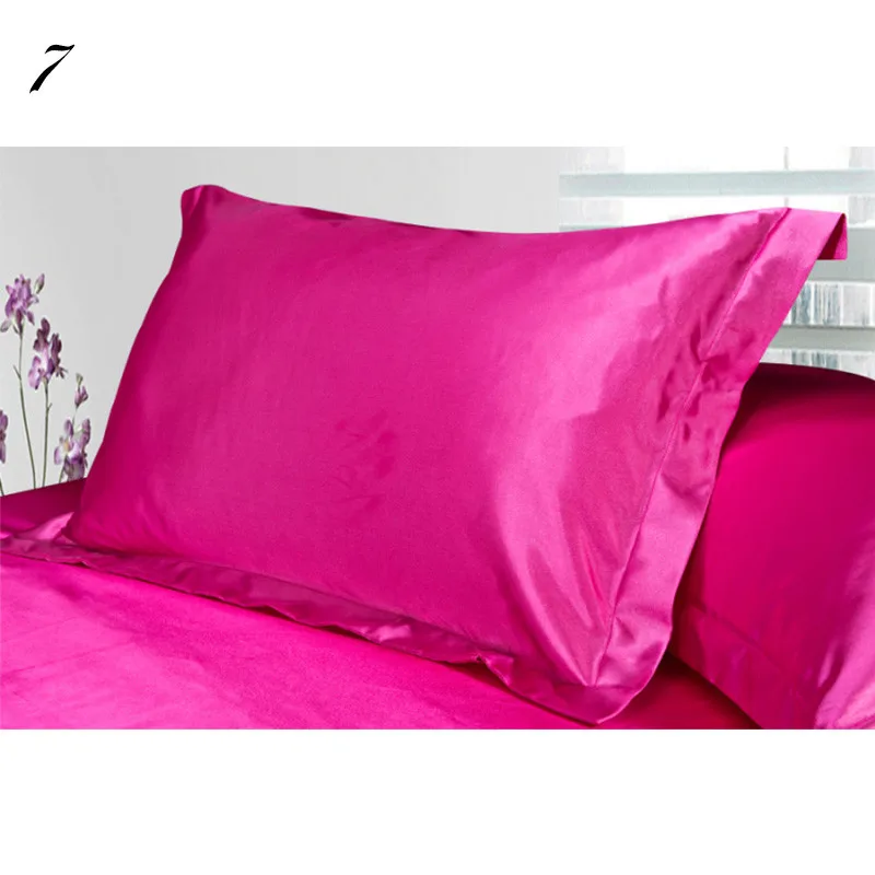 2 шт. чистый под шелк атлас наволочка одна подушка, разные цвета, Ретро стиль, 48*74 см