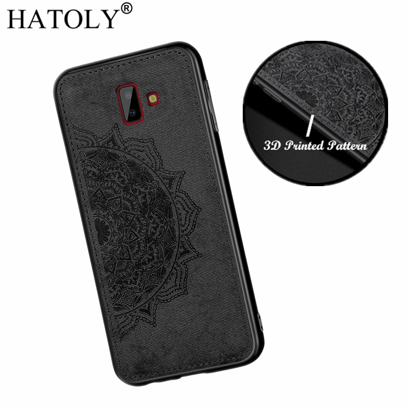 HATOLY 3D Flower Case for Samsung Galaxy J6 Plus Soft Silicon Edge Fabric Hard PC Back Cover 2018 J610F | Мобильные телефоны и