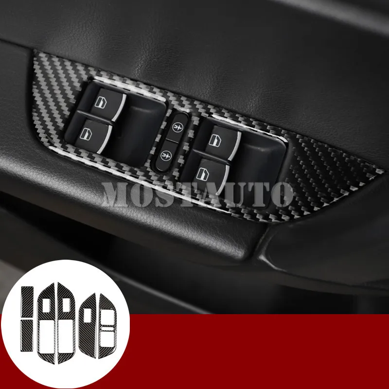 

Carbon Fiber Car Door Window Switch Button Trim Cover For VW Touareg 2011-2018