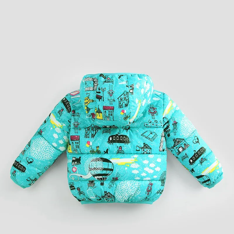 CROAL CHERIE 80-130cm Winter Parks Jacket For Girls Child Windbreaker Graffiti Printing Clothes For Boys Kids Girls Winter Coat (8)