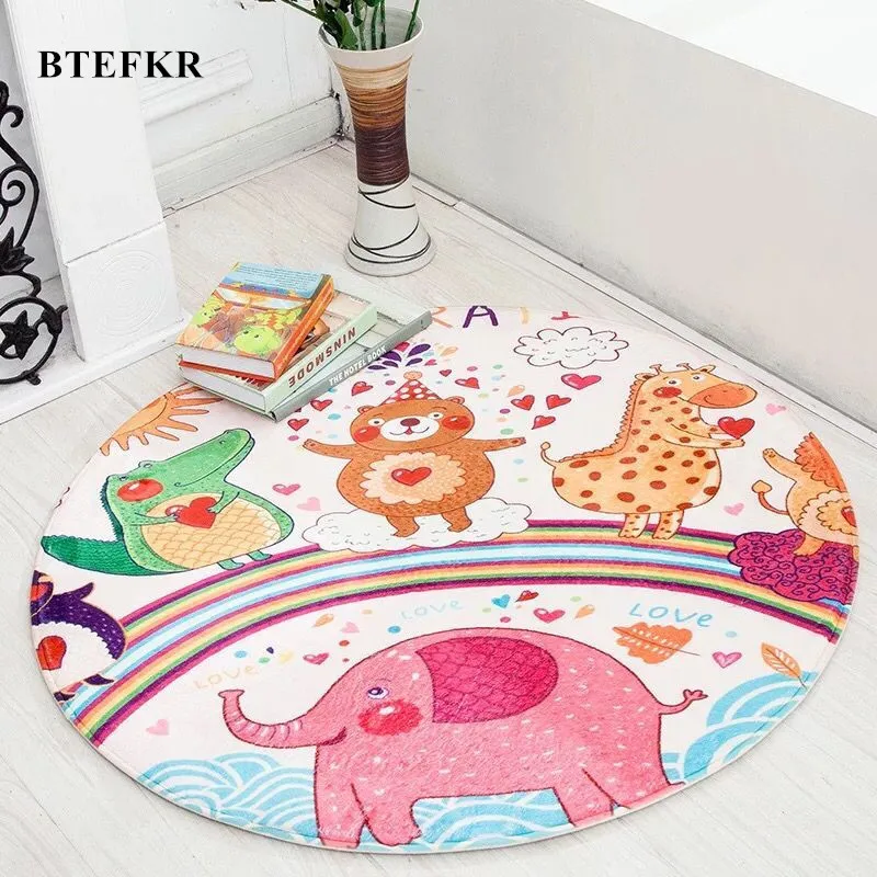 

Children Cute Cartoon Pattern Carpet Kids Play Rug Play Game Mat Baby Sleep Nest Round Children Room Carpet Baby Gym Speelkleed