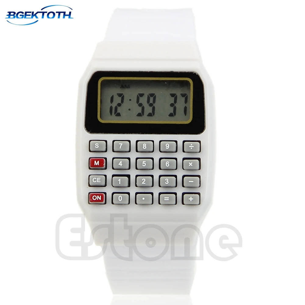 

New Fad Children Silicone Date Multi-Purpose Kids Electronic Calculator Wrist Watch MAR2