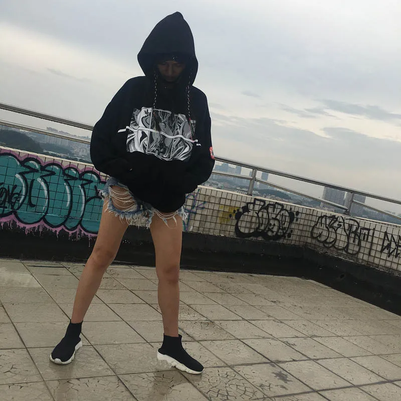 NiceMix Harajuku женские толстовки с капюшоном Moletom свободные Oversize пуловер с капюшоном унисекс пара пальто для будущих мам осень г. Уличная