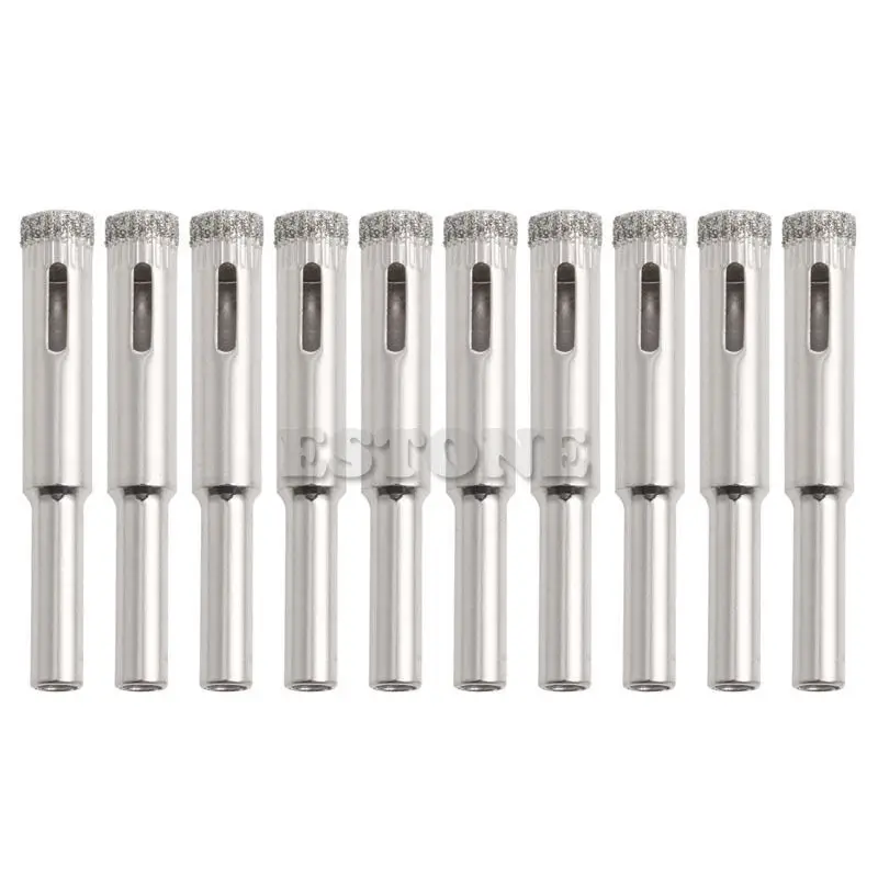 10Pcs Diamond Coated Core Drill Bits 5mm 6mm 8mm 10mm 12mm Hole Saw Glass Tile Ceramic Marble Working Accessories