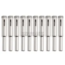 10Pcs Diamond Coated Core Drill Bits 5mm 6mm 8mm 10mm 12mm Hole Saw Glass Tile Ceramic Marble Working Accessories