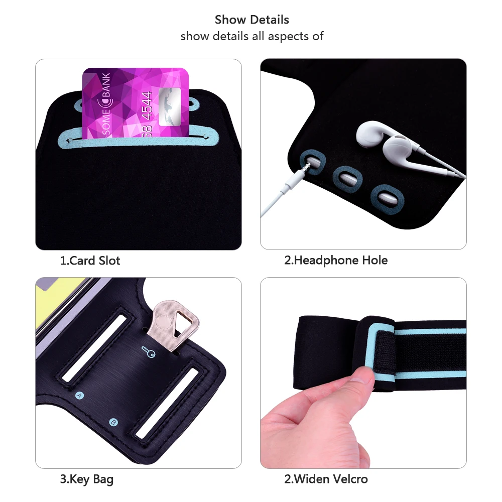 Sports Running Arm Band Cover For iPhone 13 X XR XS 12 mini 11 Pro Max 8 7 6 6S Plus SE 2022 2020 5 5S 4 Workout Gym Case Holder iphone 12 pro max wallet case