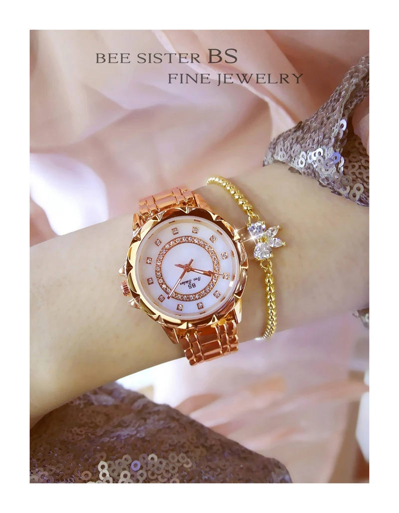 Diamond Women Luxury Brand Watch Rhinestone Elegant Ladies Watches Gold Clock Wrist Watches For Women relogio feminino