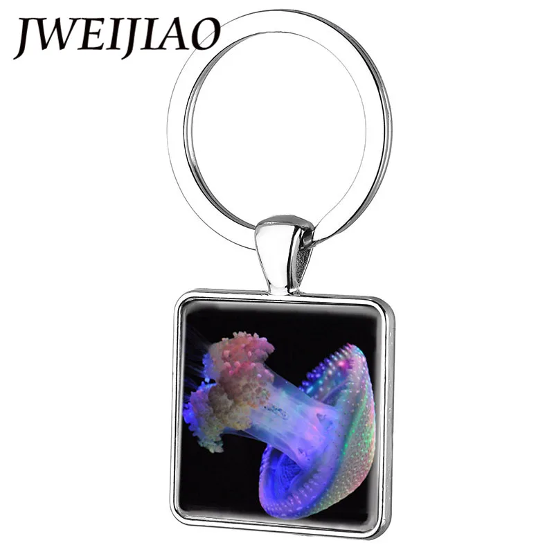 JWEIJIAO аквариумные жемчужные Медузы художественная ключевая цепочка изображений