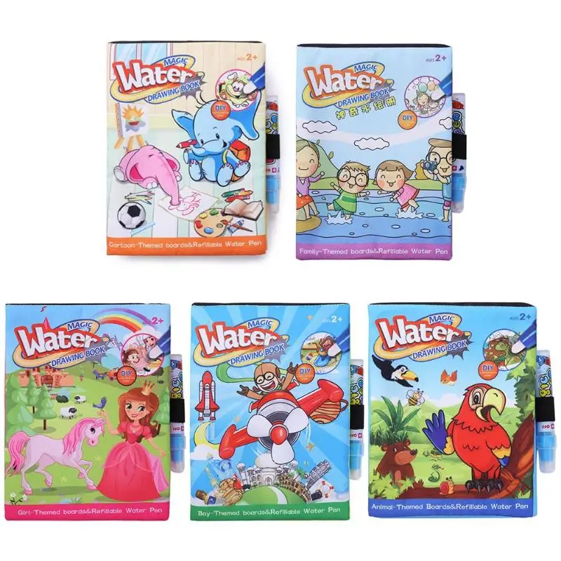 

Cartoon Magic Kids Water Drawing Book Coloring Book Graffiti Tool with Pen Children's Early Educational Gifts Toys Drawing Books