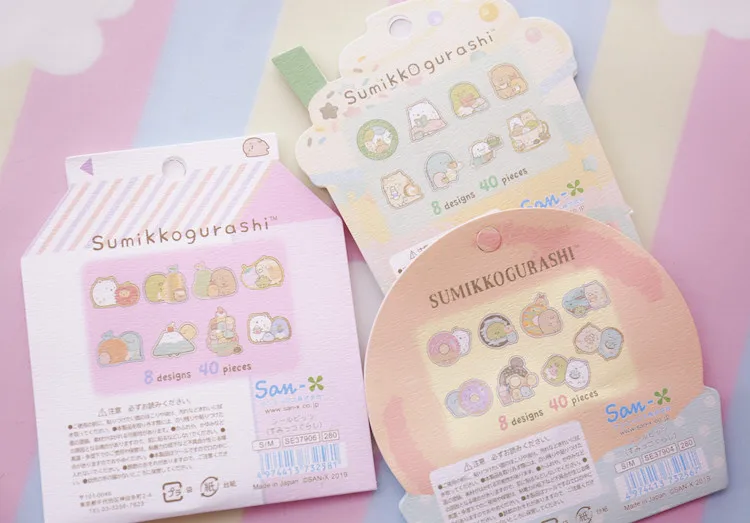 40 шт./упак. Kawaii Sumikko Gurashi Rilakkuma Золотая наклейка для молочных изделий альбом
