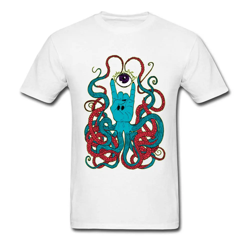 Octo 100% Cotton Tops T Shirt for Men Camisa T Shirt Fitness Tight Classic O-Neck Sweatshirts Short Sleeve Drop Shipping Octo white