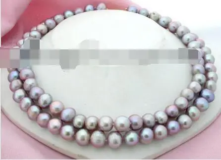 

song voge gem nanJ1257 2row round purple freshwater pearl necklace 9k clasp