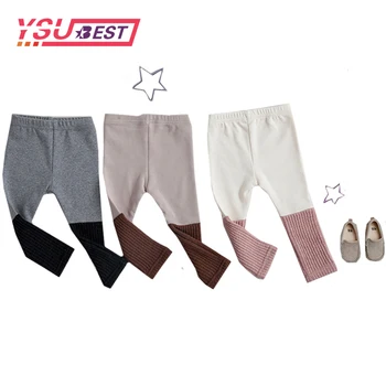

2019 Baby Girl Stretch Leggings Pants Spring Autumn Girls Leggings Toddler Child Splicing Cotton Trousers Boys pants Kid Clothe
