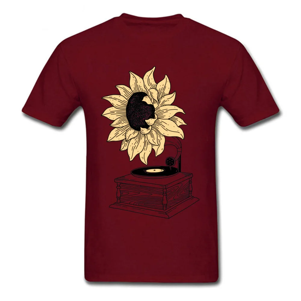 Singing in the sun 2385 Custom Tops Shirts Short Sleeve for Men 100% Cotton Summer Fall O-Neck T Shirt Normal T-Shirt Cute Singing in the sun 2385 maroon