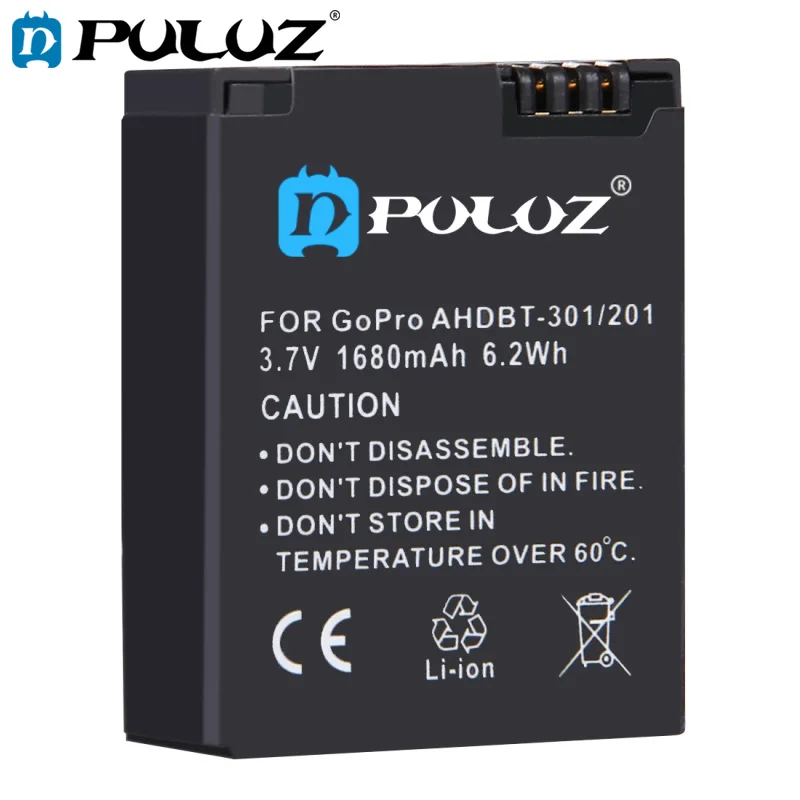 Puluz AHDBT-401 3.8 В 1160 мАч литий-ионный Батарея для GoPro HERO4 | Электроника