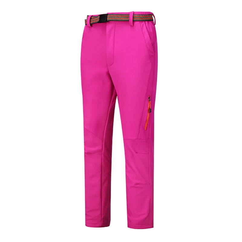 Mujeres Softshell al aire libre Pantalones de senderismo camping impermeable a prueba de viento trekking fleece interior Pantalones femenina escalada Windstopper
