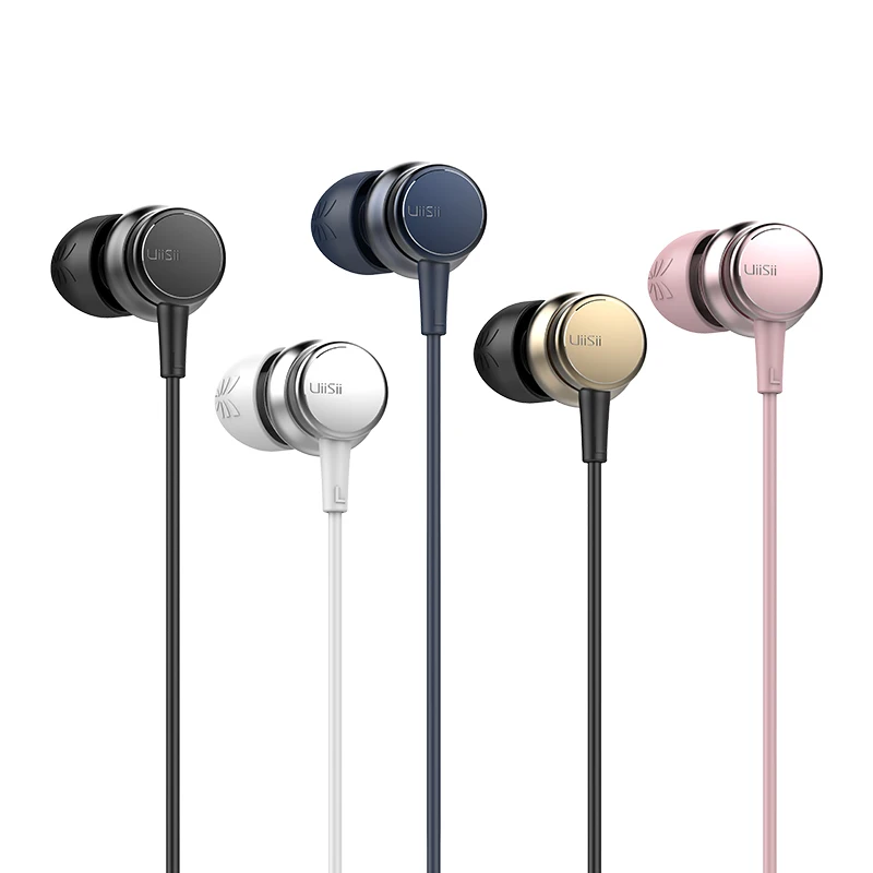 UiiSii HM9/13 Wired Noise Cancelling Dynamic Heavy Bass Music Metal In-ear with Mic Earphone for iphone huawei xiaomi wired earphones