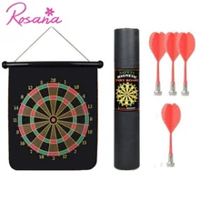 

Rosana 12'' Magic Magnetic Dart Board Double Sided Hanging Indoor Game Family Friends Party Toys 4 Darts Free Shipping