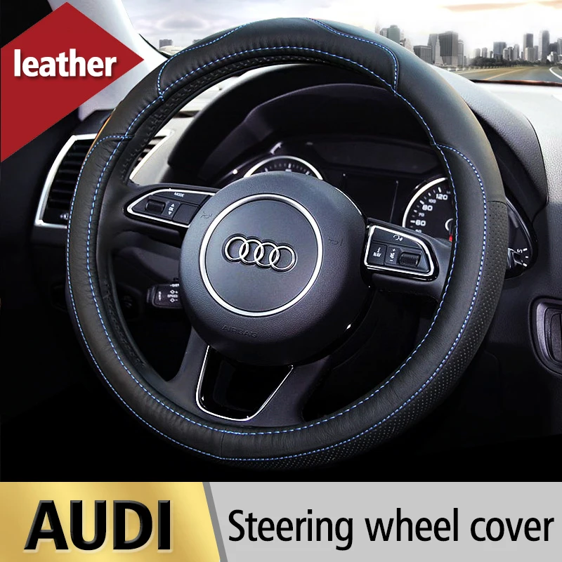 Leather Car Steering Wheel Cover For Audi A1 A3 A4 A4L A5 A6 A6L A7 A8
