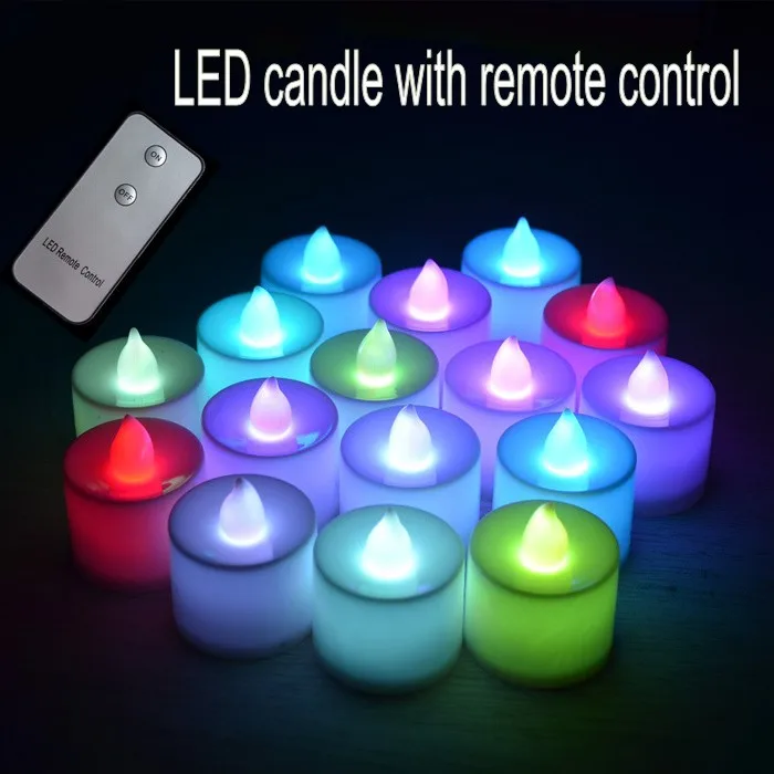 Remote Control Candle LED Tea Light Smokeless Electronic Color Changing flamelessCandles Wedding